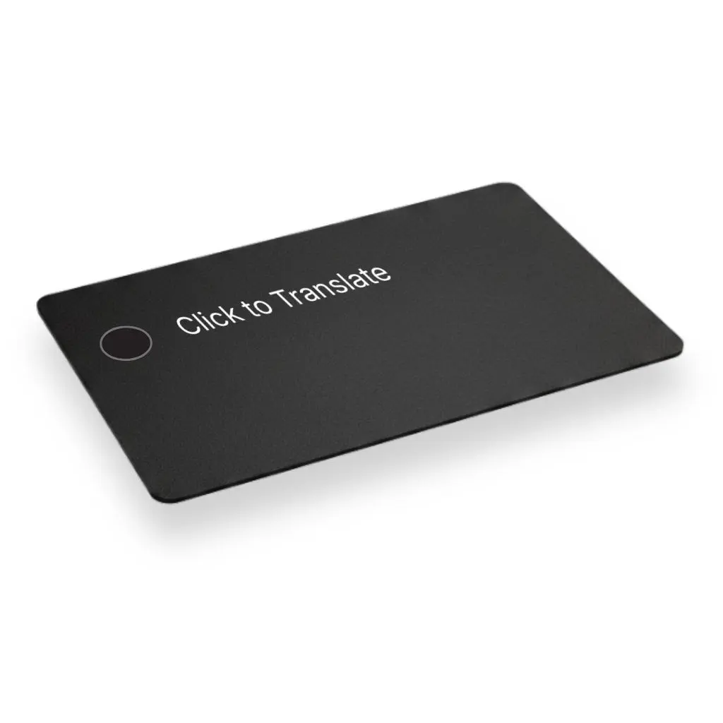 Bluetooth Translator Remote Card for iPhone iOS, One Tap Live Interpreter Button, Hands Free Voice Translation Trigger, Lock Screen Control, Travel Language Helper, Wireless BLE Smart Button Accessory, Speech Translate Assist