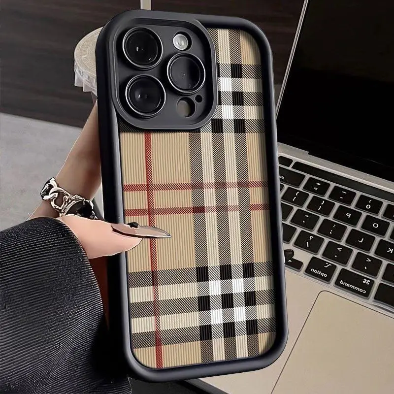 Simple lattice Mobile phone case shockproof mobile phone protective cover mobile phone accessories compatible with iPhone 16 15 14 13 12 11 XS XR X Plus Pro Max