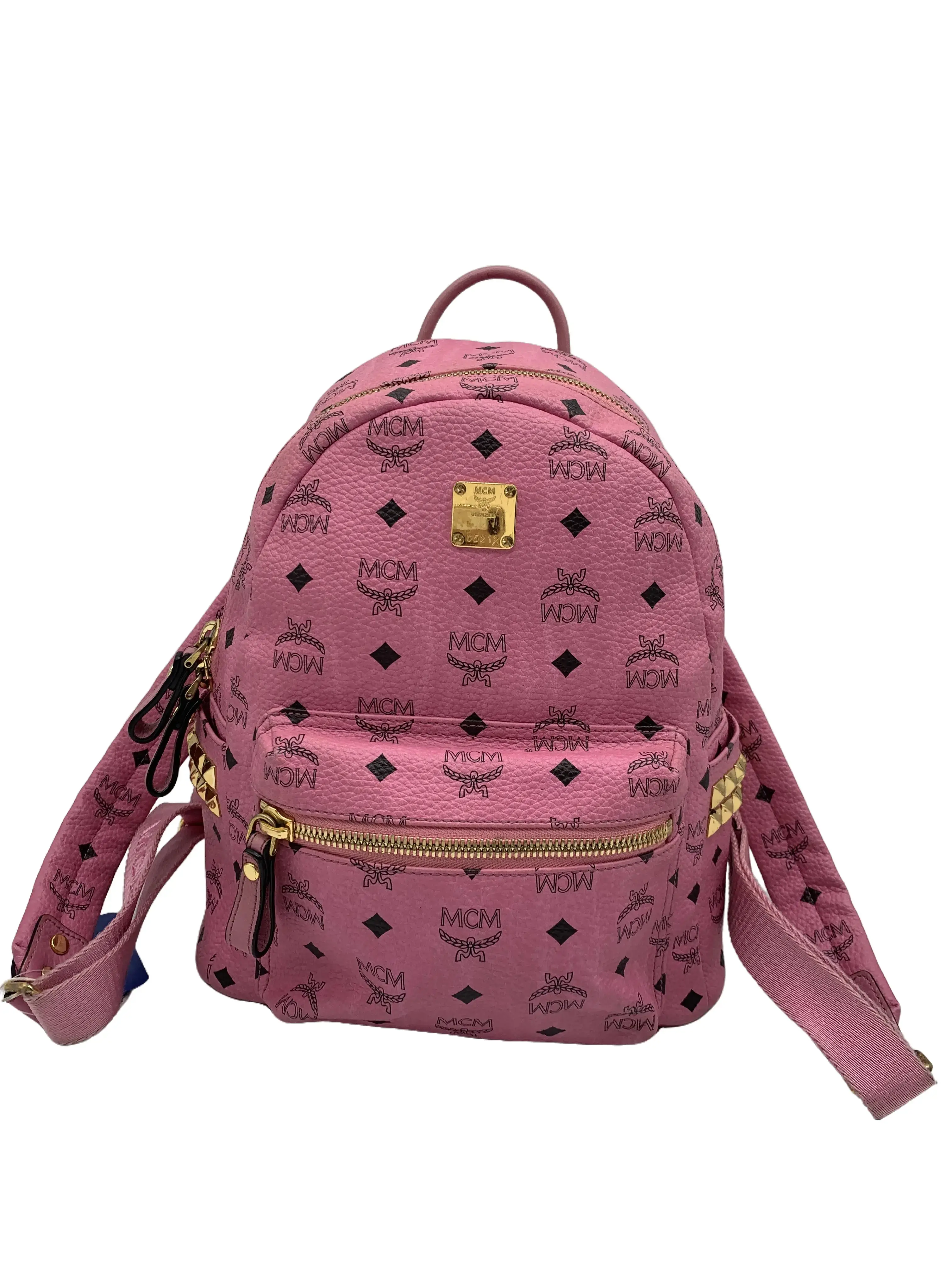 Pre-owned MCM Pink Printed Backpack/WJ08402003/2003