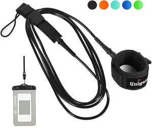 Straight Surfboard Leash with Waterproof Pouch