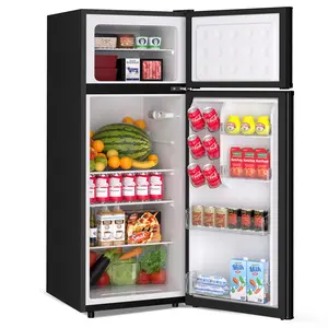 Garvee 7.5 Cu.Ft Refrigerator with Freezer, Double Door Compact Refrigerator, Energy Efficient, Adjustable Thermostat, Reversible Door, Perfect for Dorm, Office, Apartment, Bedroom