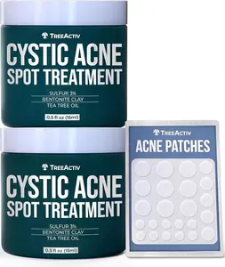 TreeActiv Cystic Acne Spot Treatment, Hormonal & Overnight Sulfur Cystic Treatment For Face, Men, and Women 2-Pack, 240+ Uses