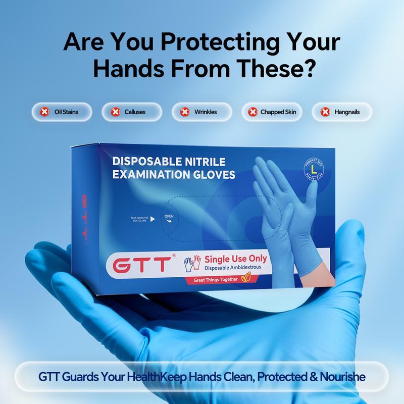 500pcs Heavy-Duty Blue Nitrile Gloves , Extra Thick 8 Mil, Oil Resistant, Powder-Free, for Industrial, Salon, Laboratory, Kitchen, Cleaning - Bulk Value Pack (S/M/L/XL), Salon Supplies, Professional Workwear, Reinforced Protection, Home Cooks