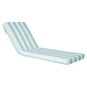 VEVOR Chaise Lounge Cushion, 80 x 26 x 4 in, Set of 2 Outdoor Lounge Chair Cushions, Waterproof & Fade-Resistant Sun Lounger Cushions with Ties, Patio Lounger Pads for Pool Deck, Green & White Stripes