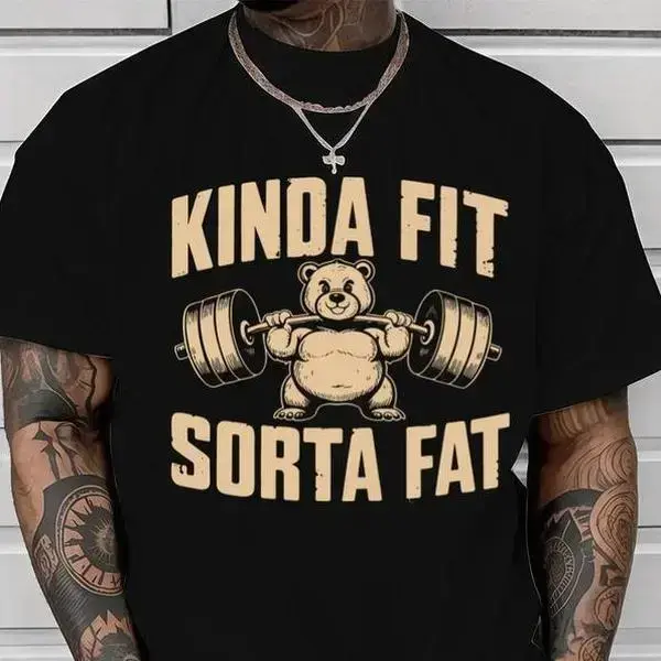 Funny Weightlifting Bear Tee – 100% Cotton Heavyweight Oversized Gym Shirt RogueWear
