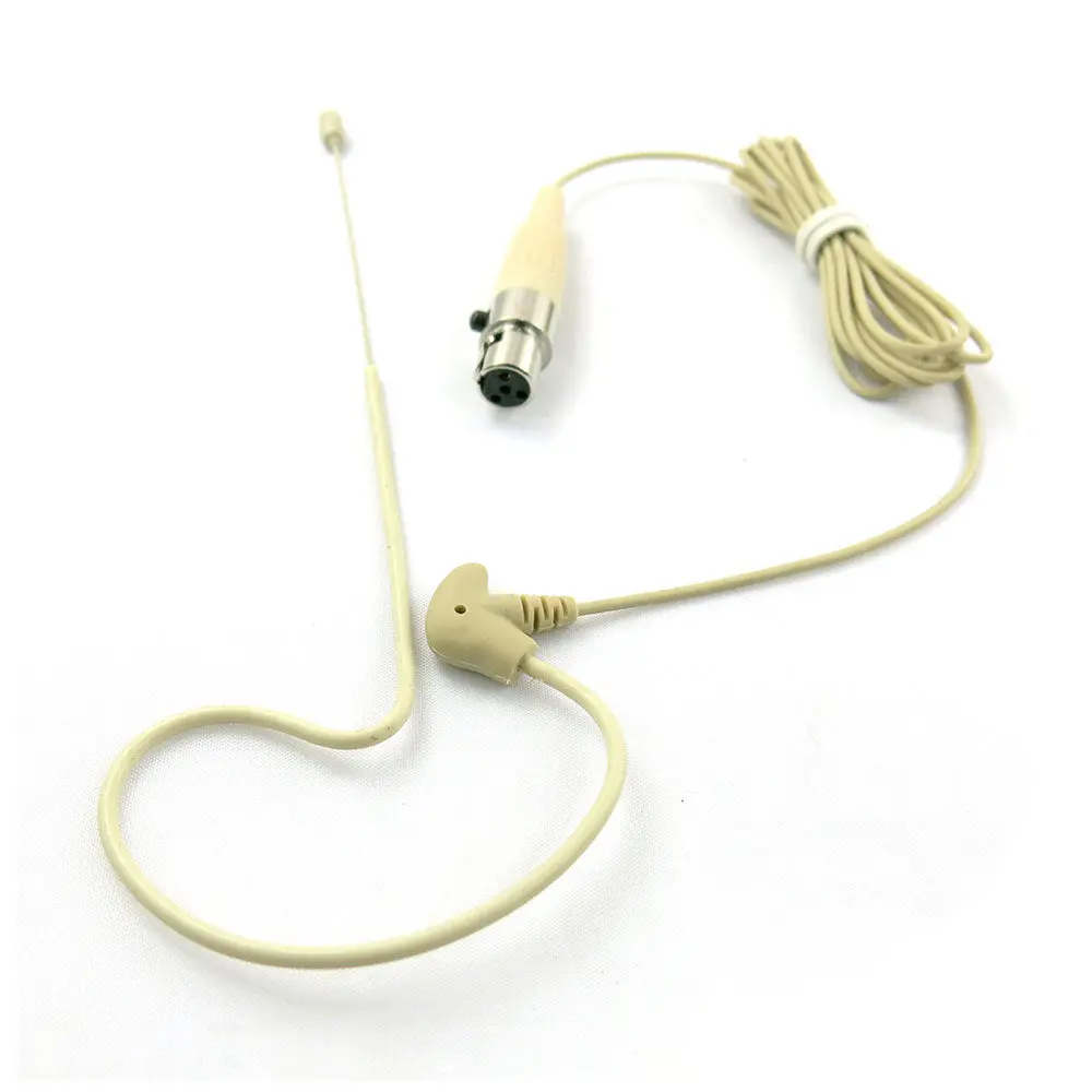 Wired 4-Pin XLR Ear-Hanging Microphone, 20Hz - 20Khz Omnidirectional Mic with Audio Plug, Windscreen Included, Compatible with Shure Systems for Device Audio Transfers