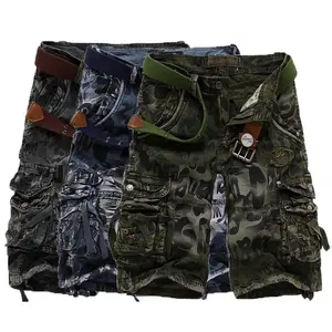 2025 Wholesale Men's Loose Casual Camouflage Cargo Shorts plus Size Multi-Pocket Medium Long Trousers 95 Pants Cotton Black Blue Green Workwear Tropical Grey Menswear Belt Mid Straight Zipper jorts outfit men camo shorts graphic shorts short shorts