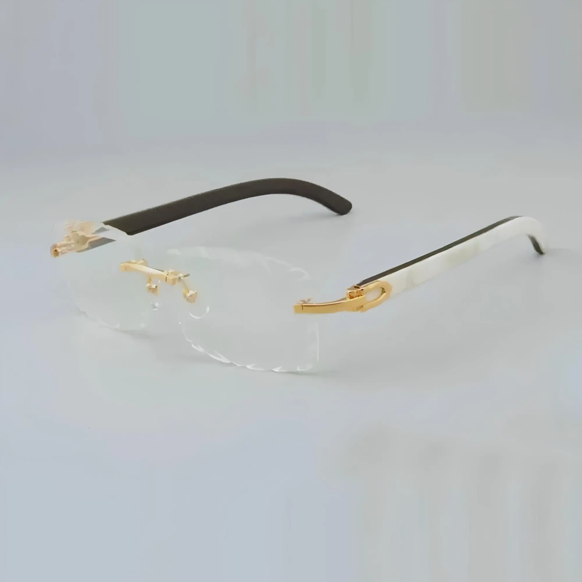 White Textured Buffs Clear Diamond Cut Sunglasses White Textured Buffs Clear Diamond Cut Sunglasses