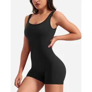 Women Jumpsuits Short Backless Rompers Scrunch Tummy Scrunch Butt ButtLifter Sleeveless Tank Tops Scrunch Yoga Seamless Jumpsuit
