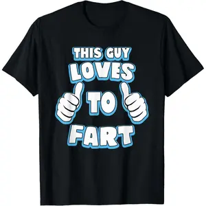 Short Sleeve T-Shirt This Guy Loves To Fart Mens Funny T-Shirt, Humour Joke Gift Graphic Tees Top Casual