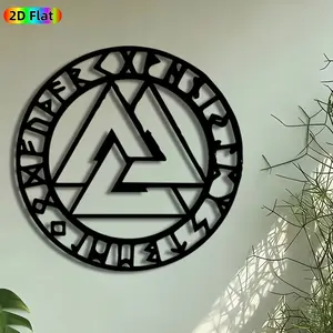 1pc Valknut Symbol Metal Wall Art, Viking Valknut Statue Mural, Intricate Craftsmanship, Perfect for Norse Pagan Celebrations, Housewarming Decor, Perfect for Living Room Office Man Cave Decor, Ideal Gift for Viking Mythology Enthusiasts.