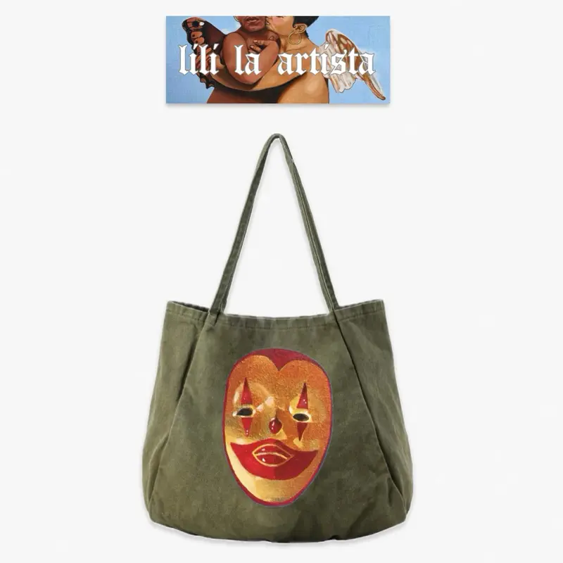 Artistalili Payasa Tote Bag - Large 13x21 Canvas Bag with Reinforced Shoulder Strap & Three Inside Pockets - Soft & Skin-Friendly - Artist-Made