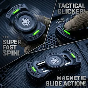 NG Spirit Night Light 3-in-1 Titanium Finger Spinner: Magnetic Card Flipper | Push-Button | Glowing Finger Spinner Stress Relief Toy