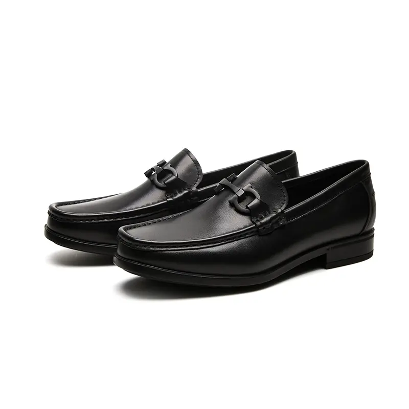 European style snapback men's shoes - one-piece business casual leather shoes, genuine leather loafers, Mocasin shoes, trendy wedding shoes