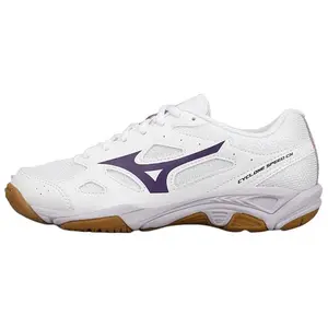 Mizuno Cyclone Speed CN Low-Top Volleyball Shoes for Men and Women with Comfort, Grip, and Durability in White and Purple Trending Shoes, House White Official Shoes to Get / Maison Mihara Verifiable, with credentials and supporting global authentication