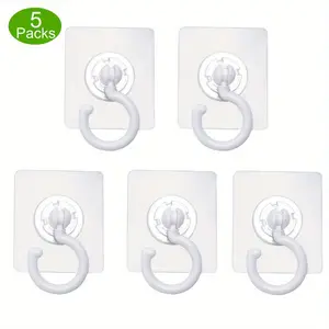 Strong Sticky 10pcs Rotatable Adhesive Hooks - No Drill Ceiling Hanging Hook for Wind Chimes, Plants, and Ceiling Decor - Utility Hanger Organiser Hangable