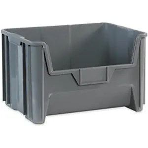 Box Partners  Gray Giant Stackable Bins- 3