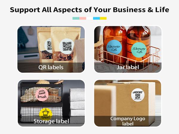JADENS 2 Inch Round Direct Thermal Sticker Label, Self-Adhesive & Waterproof Label for DIY Logo, BPA & BPS Free, 750 Labels/Roll