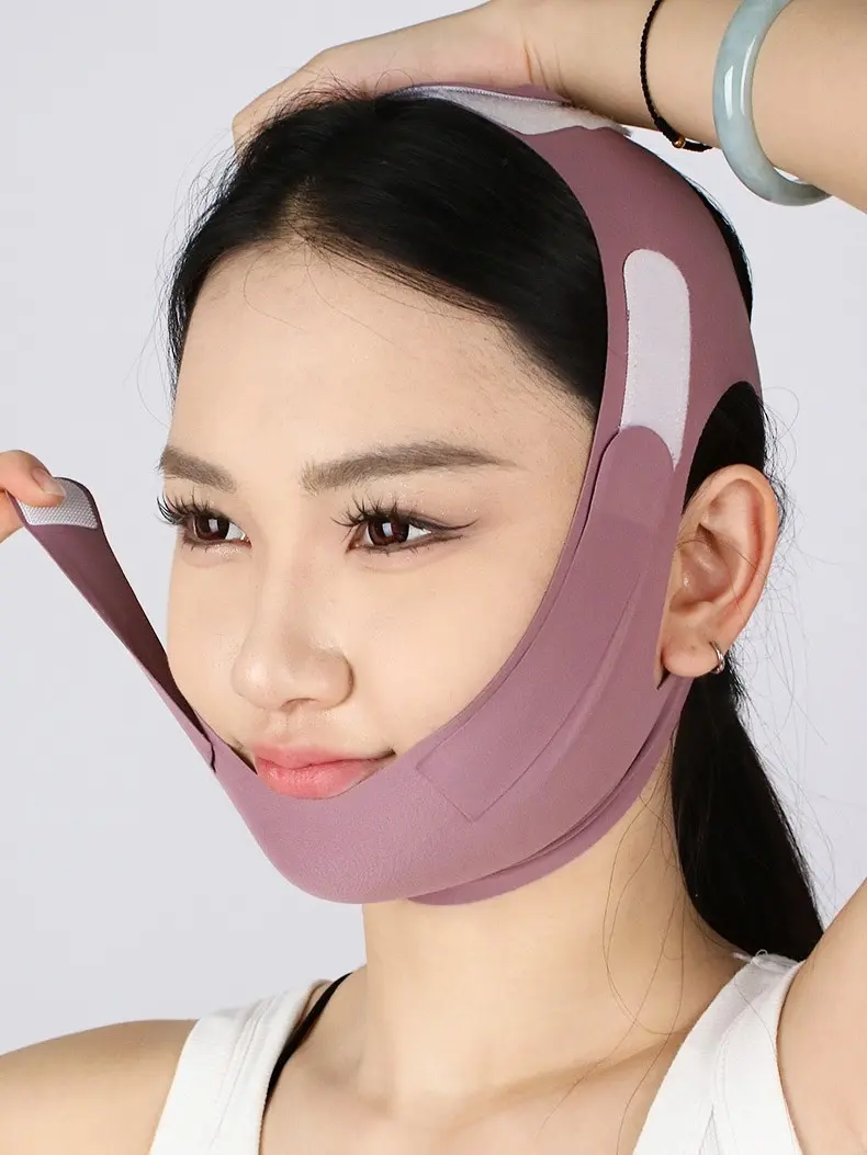 Women's V-Shaped Double Chin Tightening Band - Skincare Tool for Contraction, Comfortable Sleep Wear