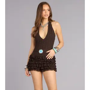 Desert Flirt Lace Halter Romper