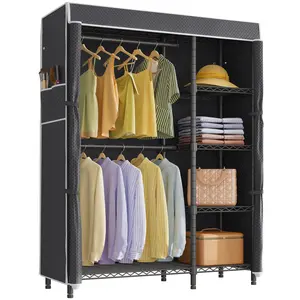 VIPEK V7C Closet Rack with Cover Portable Closets for Hanging Clothes, Heavy Duty Clothes Rack with Shelves Metal Closet Wardrobe, Max 670lbs Storage Organize