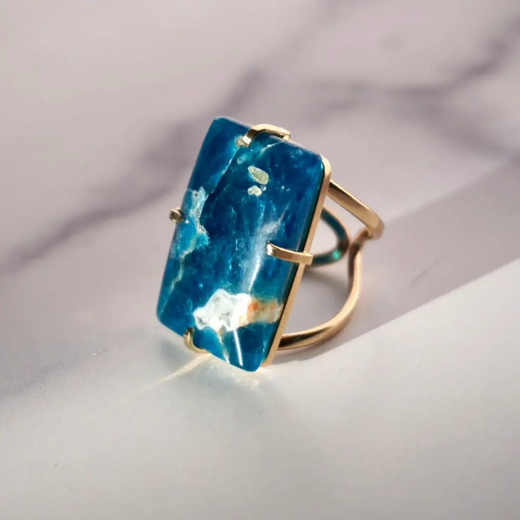 Blue Apatite Ring (Fearless Communication) Blue Apatite Ring (Fearless Communication)