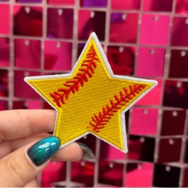 Softball Star Iron On Patch