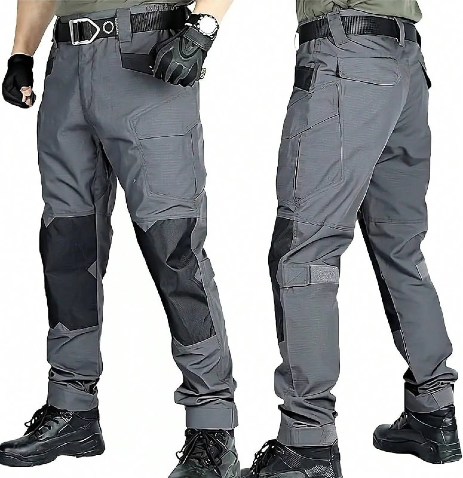Summer men’s tactical cargo pants — lightweight casual trousers for hiking, travel, mountaineering, fishing, outdoor work (no belt); minimalist long pants