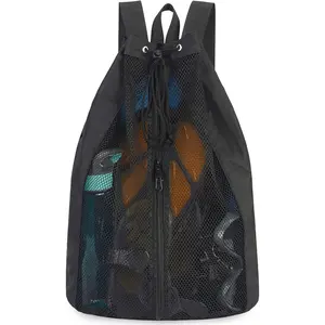 Swim Bag Mesh Drawstring Backpack Beach Backpack for Swimming, Gym, and Workout Gear