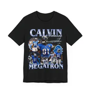Vintage 90s Football Style TShirt CALVIN JOHNSON Unisex Graphic Tee