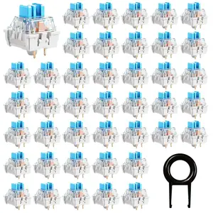 90 count Blue Keyboard Switches with  Puller,3-PIN Blue Keyboard Clicker Replacement  Mechanical Keyboards Switches for Complete DIY Replacement Kit