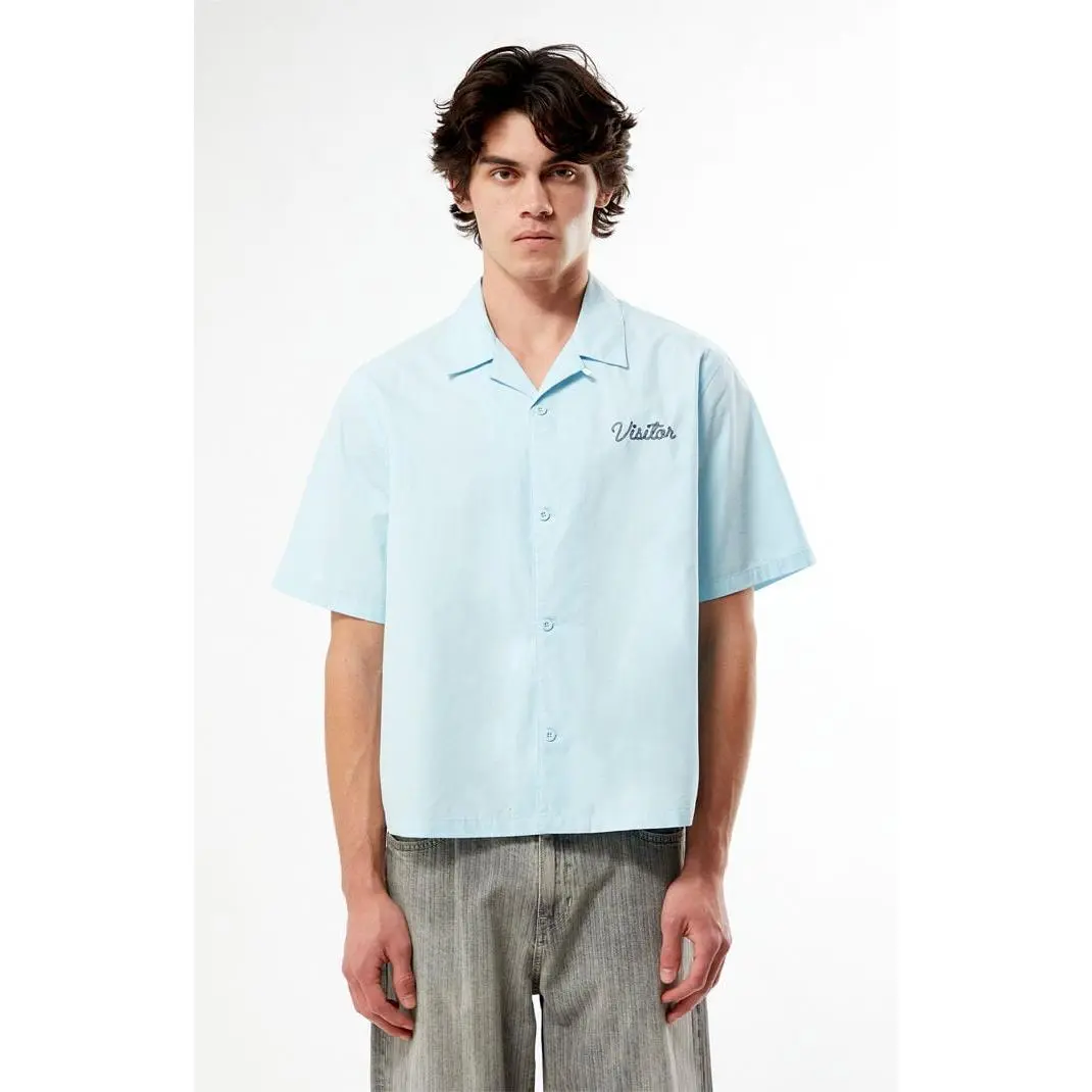 Pacsun Men's Farms Blue Woven Camp ShirtÂ