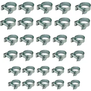 30pcs 1/4" 5/16" 3/8" Fuel Injection Gas Line Hose Clamps Clip Pipe Clamp Assortment Kit Perfect for Automotive Agriculture Plant Construction