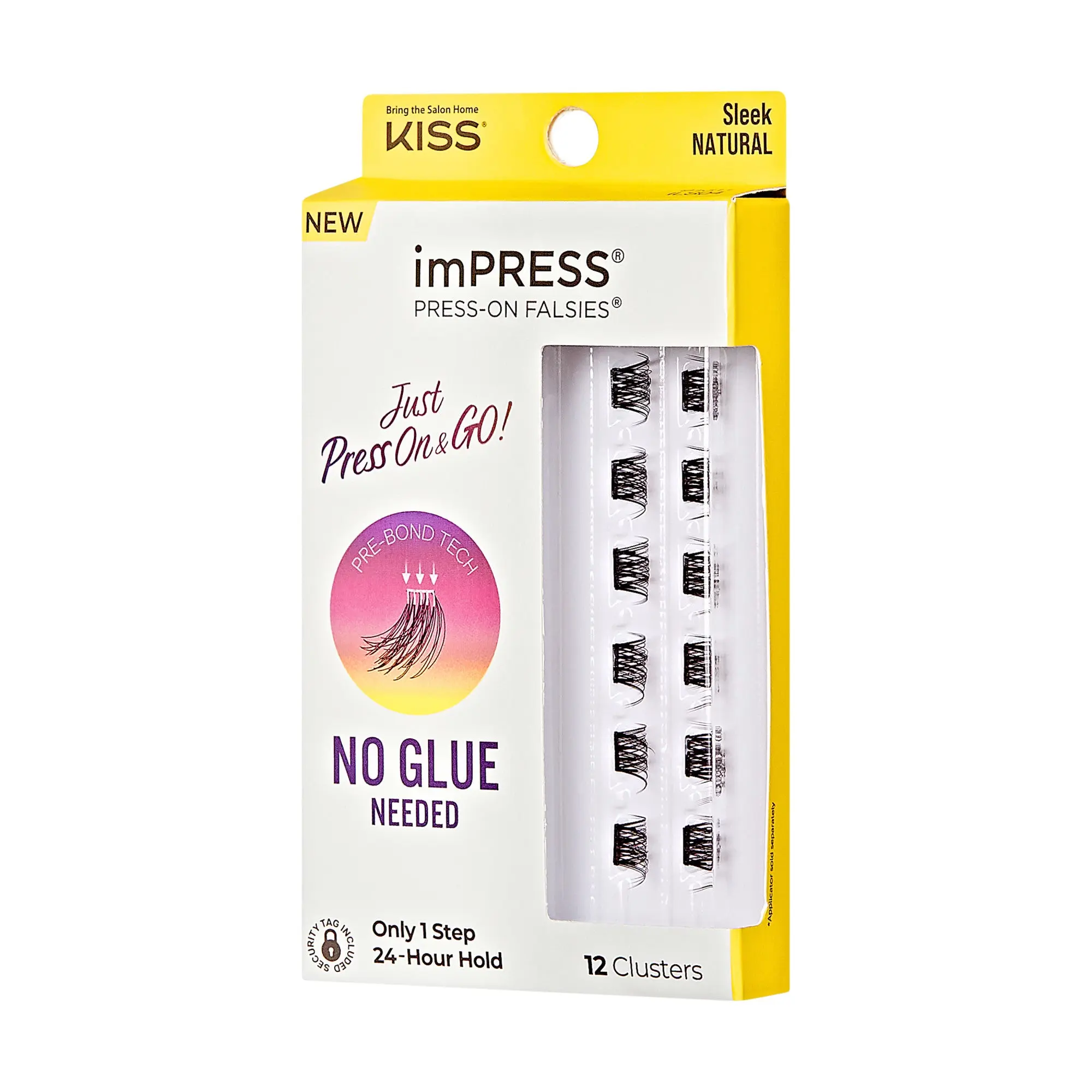 Impress Falsies Self Adhesive Eyelashes, 12 Lash Clusters - Sleek