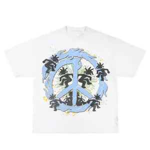 Peace Splatter Inspired Vintage Graphic T-shirt Heavy Cotton Tee Basketball 90 s Styled Shirt Hiphop Vibes Y2K Aesthetic Throwback Classic Big Face Celebrity Tee