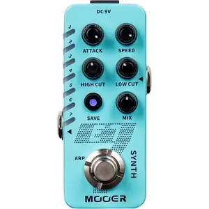 MOOER E7 Polyphonic Guitar Synth Pedal Electronic Synthesizer, 7 Guitar Synthesizer Tones with Individual Arpeggiator And 7 Preset Slots, High/Low Frequency Cut, Attack, Speed Function