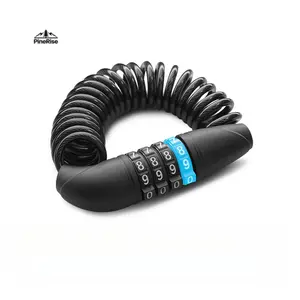 Silver Waterproof Anti-theft Combination Cable Helmet Lock - Small Hole Portable Security Lock for Mountain Bikes, Electric Scooters, Outdoor Riding