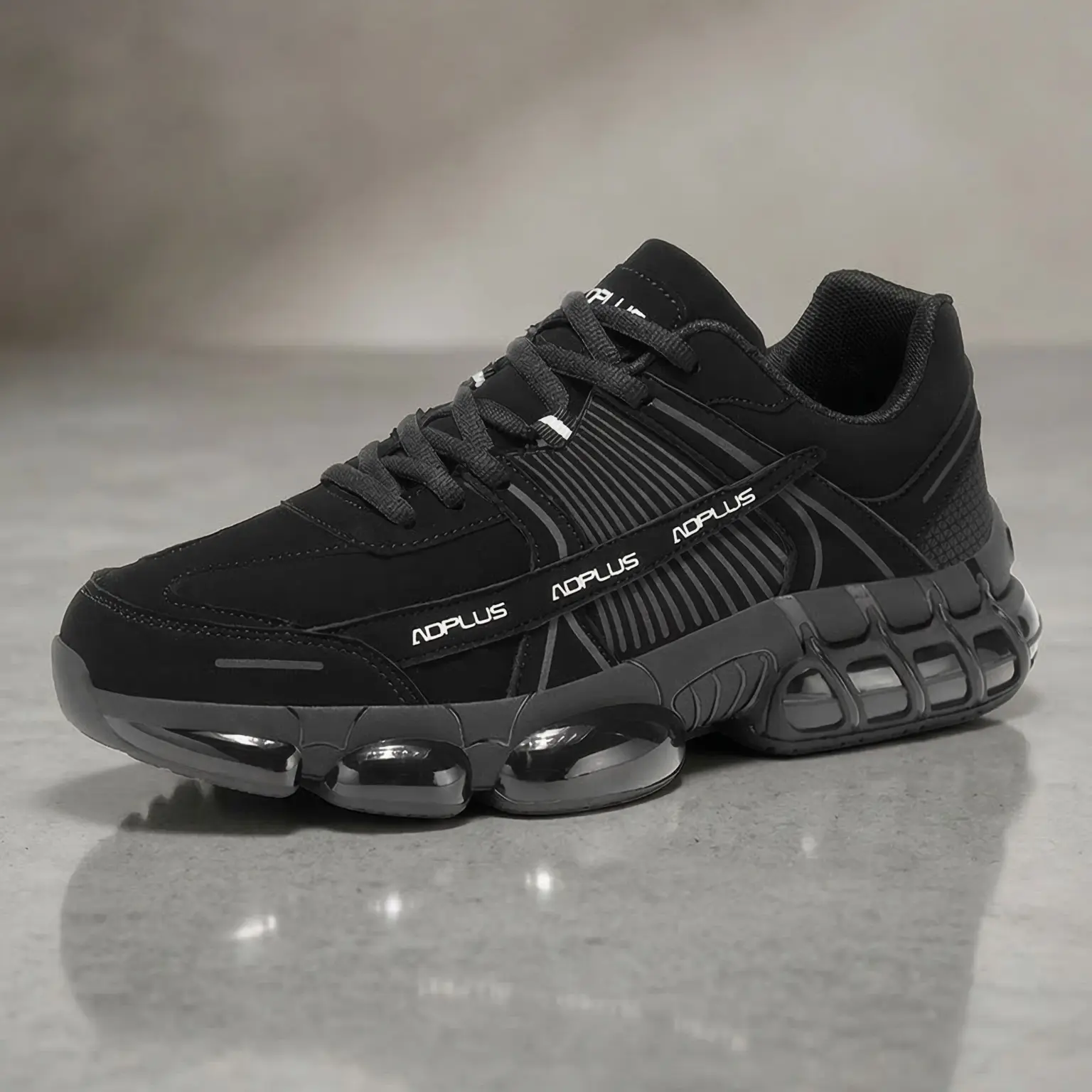 Men's Sporty Chic Chunky Sneakers with Shock-Absorbing Foam Sole, Synthetic Lace-up Low-Top Athletic Trainers, All Seasons Sneakers, Gym/Street, Breathable, Rubber, Casual Wear, Chunky Look, Outdoor/Indoor Grip