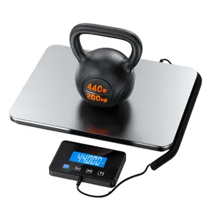 Shipping Scale, 440 LB Heavy Duty Postal Scale for Packages, Large Mailing Scale for Postage, Industrial, Small Business, Laundry, Warehouse, Stainless Steel Over Load Protection & Dual Powe