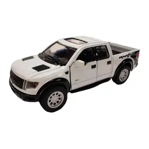 KINSMART 1:46 2013 Ford F-150 Raptor Super-Crew Diecast Metal Car White Alloy Diecast Model with Openable Doors for Collectors