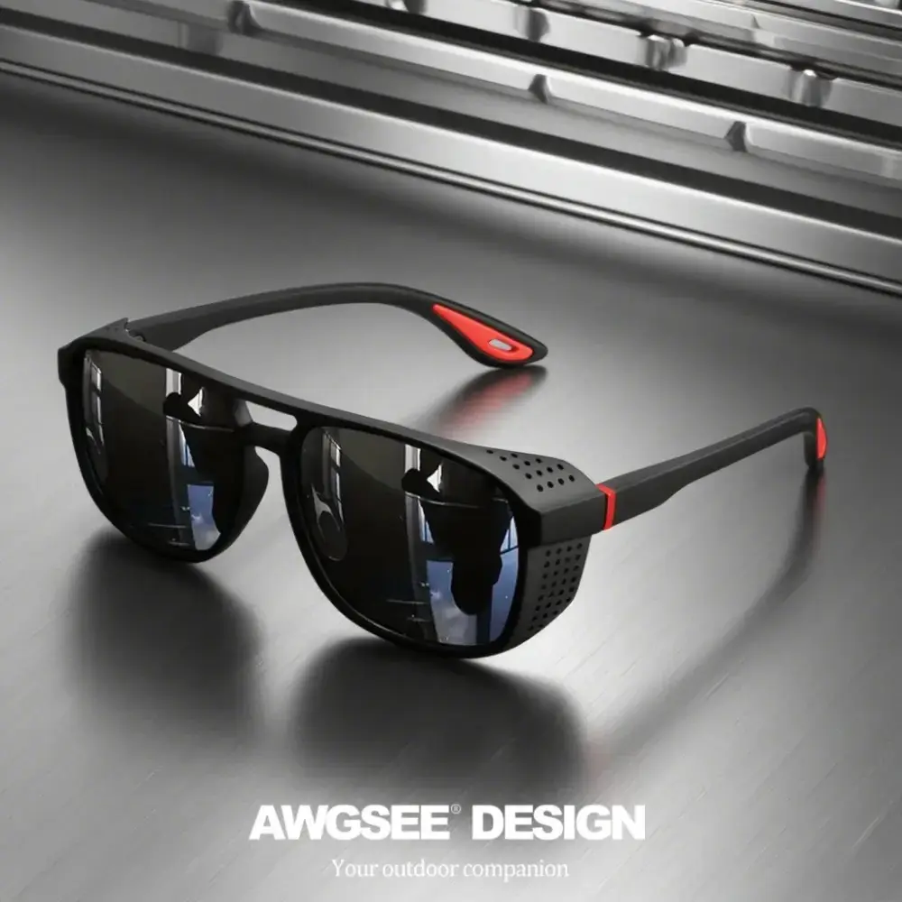 Men's Polarized Safety Sports Sunglasses with Anti-Glare Resin Lenses, Windproof UV400 Protection for Cycling