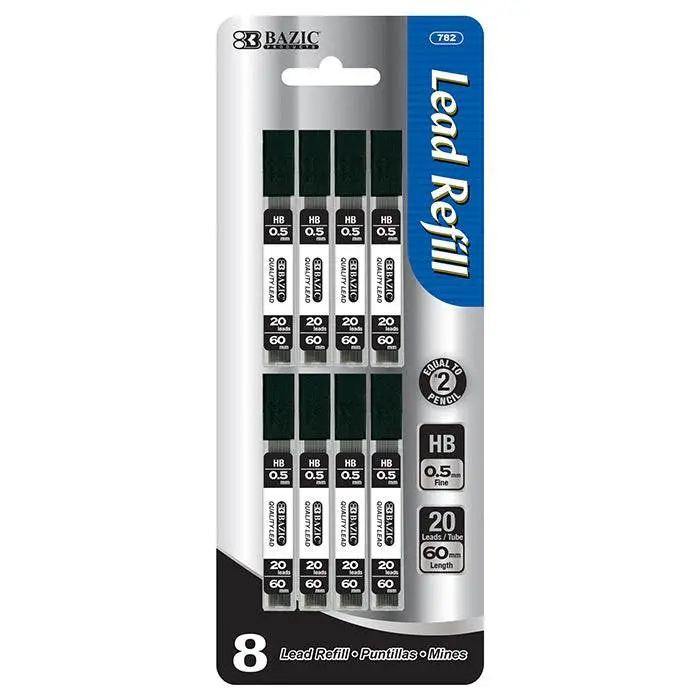 BAZIC 20 Ct. 0.5 mm Mechanical Pencil Lead (8/Pack) BAZIC 20 Ct. 0.5 mm Mechanical Pencil Lead (8/Pack)