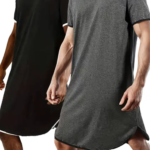 Men's Sleepwear Set Loungewear Pj Set, Spring Summer Short Sleeve Round Neck Loose Fit Breathable Soft Fabric Comfortable Home Wear Menswear