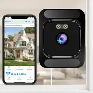 2MP FHD Window Security Camera for Home,2.4GHz&5GHz WiFi,Window Camera with Dual-Light Color Night Vision,Indoor Window Cam with Motion Detection for Home Security,Surveillance Camera,IP Camera,Camera Systems,Home Security Cameras