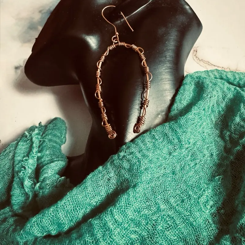 Handmade Pure Copper Wire Earrings - Lightweight & Comfortable Intricate Design for Any Outfit Unique Accessory Gift Idea