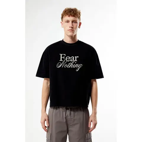 Pacsun Men's Fear Nothing Cropped Boxy T-Shirt