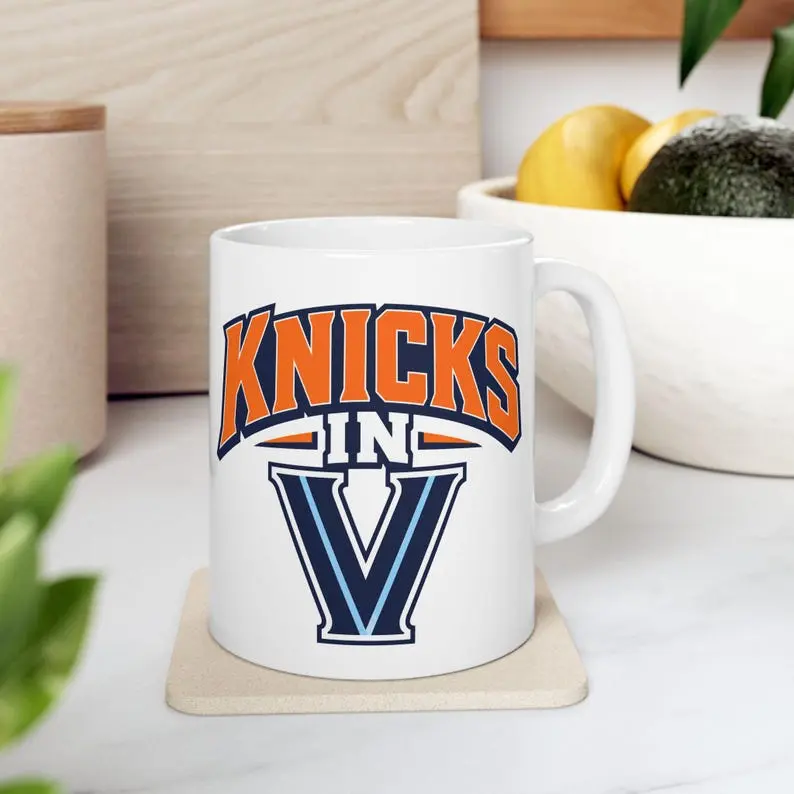 Knicks In V Mug | Basketball Team Logo Ceramic Mug