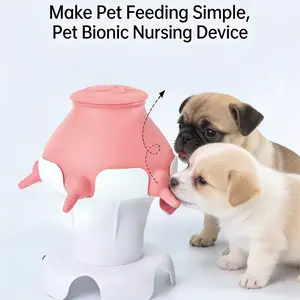 Baby Pet Feeding Bottle with Multiple Nipples, Realistic Milk Bottle, Nursing Feeding Bowl, Universal for Cats and Dogs