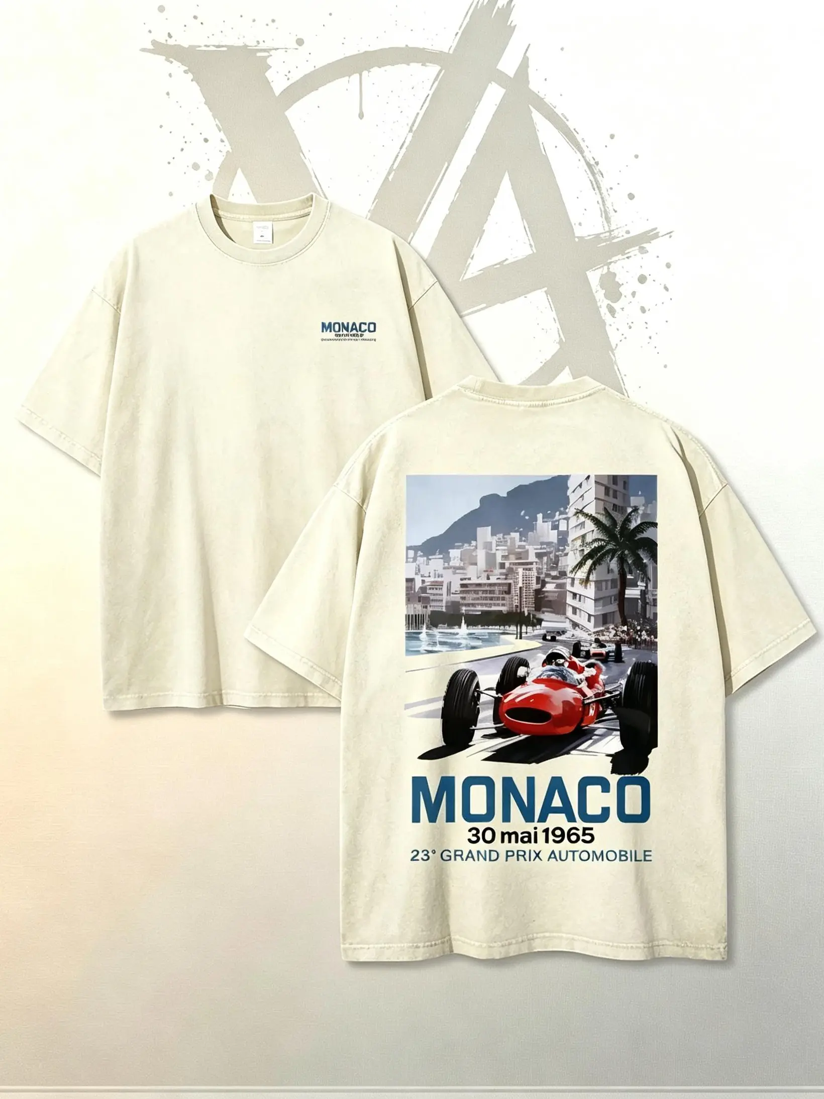 [AVT]Monaco 1965 Racing Poster Vintage Washed Tee 90s Men's Graphic Tee t Shirts Funny Graphic Tee Good Graphic Tees Graphic Tees Streetwear Outfits Men Vacation Outfits Oversized Tshirt Men,summer trendy t-shirts,humor symbol t-shirt,funny student shirt