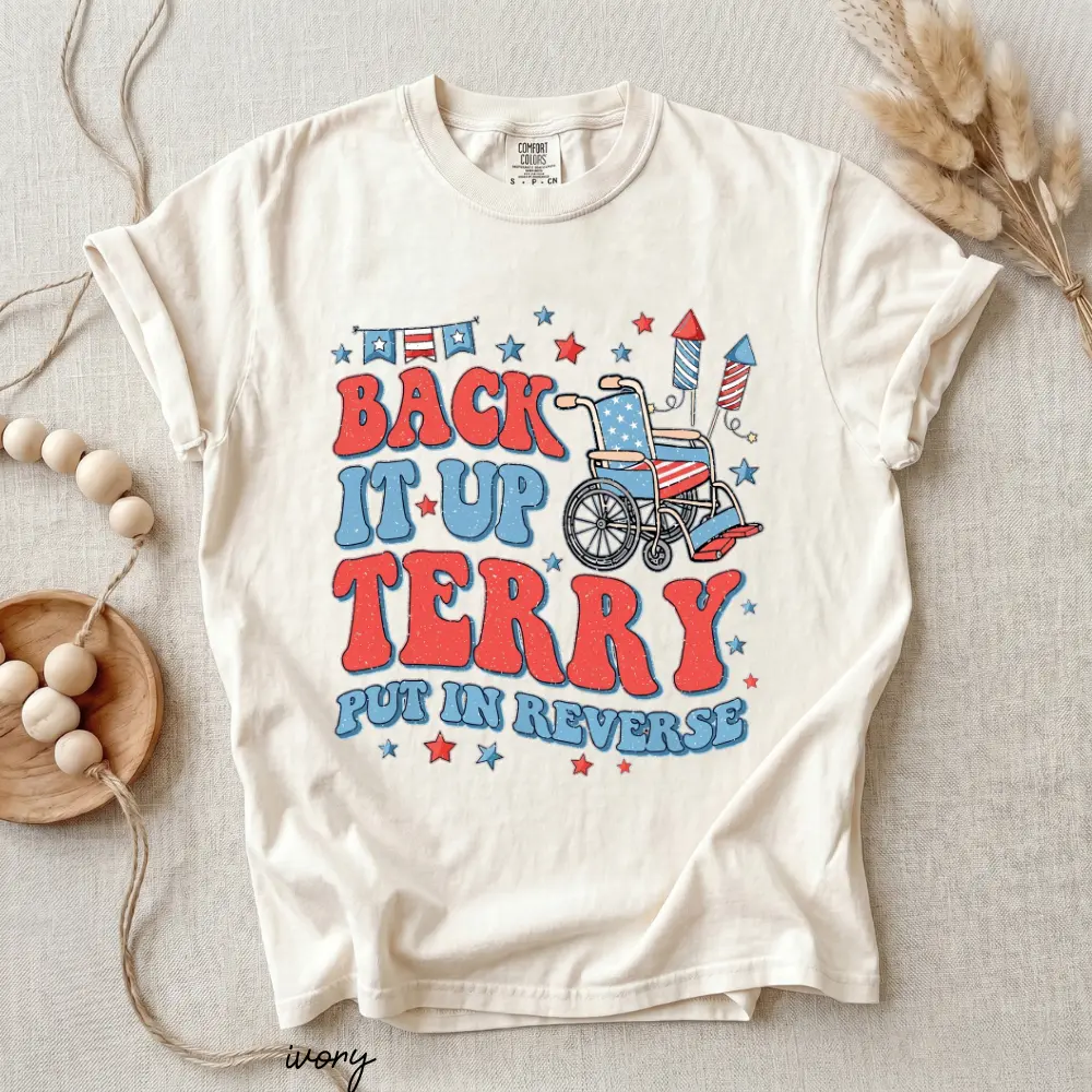Comfort Colors Back It Up Terry Put In Reverse T-Shirt, Funny Patriotic 4th of July USA Tee, Independence Day Graphic Shirt, Gift for Men Women